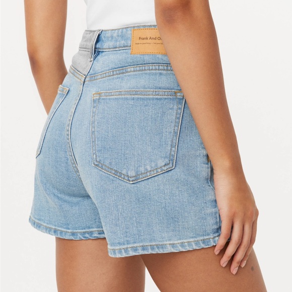 Frank and Oak Stevie Tapered Denim Short in Light Wash - Picture 3 of 13